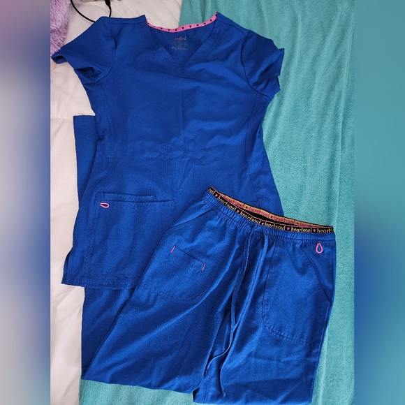 XS Royal Blue Heart Soul Scrub Set - Picture 1 of 7